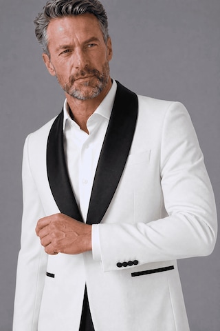 Bisse Ekru Modern Fit Polyester Yün Viskon Drop Yaka Çi Ft Yirtmaç Smokin Sm23y22201 D03