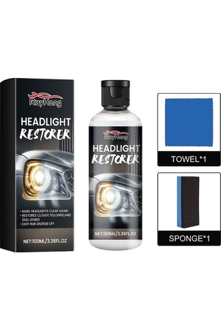 Fortunelane Far Ampulü Giderici: Kırık Tamiri, Parlaklık Artırma, Koruyucu Film - 100ml + Mendil + Sponge