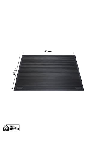 Kaymaz Taban Kauçuk Dış Mekan Paspası, Kauçuk Kapı Önü Paspası 60x80 cm Channel Mat
