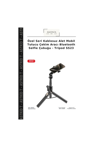 Özel Seri Kablosuz Alet Mobil Tutucu Çekim Aracı Bluetooth Selfie Çubuğu - Tripod Ss23
