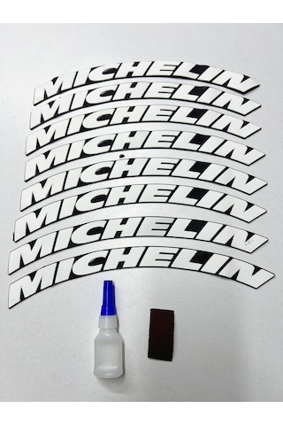 8 Adet Michelin Motosiklet Ve Otomobil Uyumlu Michelin Lastik Yazısı Sticker Arma