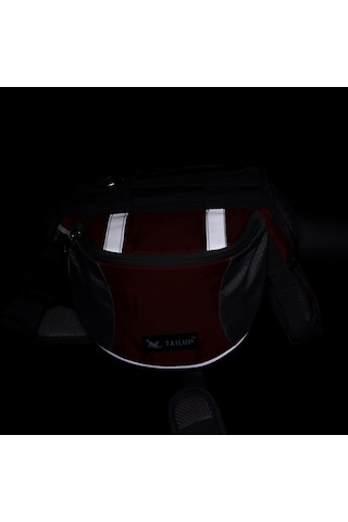 Samdoo Kırmızı M Boy Nylon Köpek Sirt Çantası, Yolculuk İçin Yansıtıcı Çubuklu, Kuyruküstü Tasarım