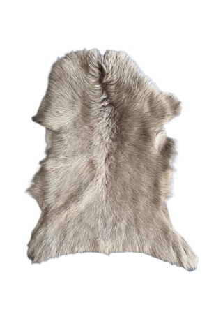 Naturel Uzun Tüylü Koyun Postu - Doğal Post Paspas Gri