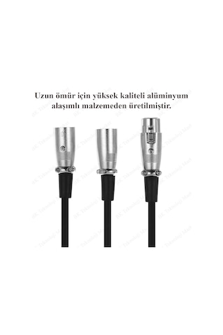 3 Metre Xlr Dişi 2Xlr Erkek Mikser Mikrofon Ses Splitter Y Kablo