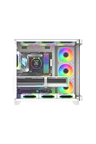 Sirius White Argb Panel 7x Fan Kumanda Ve Kontrolcü Atx Boş Bilgisayar Kasası Beyaz
