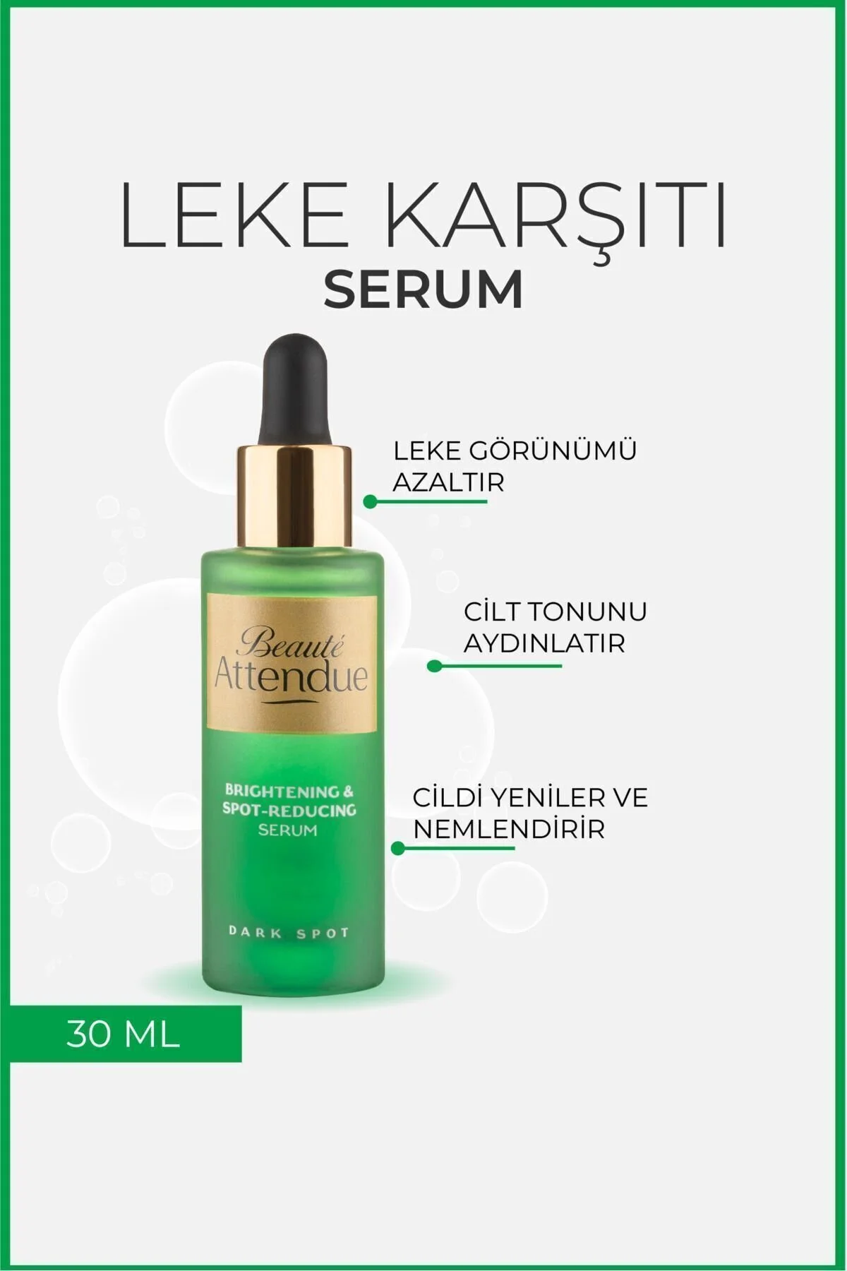 Beaute Attendue Leke Karşıtı, Aydınlatıcı, Arbutin Ve C Vitaminli Cilt Bakım Serumu