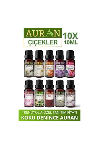 Auran Çiçekler Saf Esansiyel Uçucu Yağı 10 x 10 ML