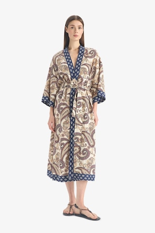 Defacto Regular Fit Kuşaklı Etnik Desenli Pamuklu Kimono-fall İn Love D0456ax25spnv247 Lacivert