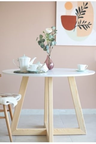 90 CM Yuvarlak Yemek Masası, Modern Mat BEYAZ MDF Yemek Masası, 90 CM Yuvarlak Yemek Masası, Modern Mat BEYAZ MDF Yemek Masası,
