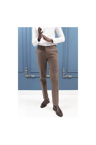 Notra Regular Fit Pamuklu Dokulu Kışlık Gabardin Pantolon Kahverengi