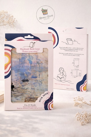 Kitap Kılıfı Ve Metal Kitap Ayracı Seti Claude Monet Gün Doğumu