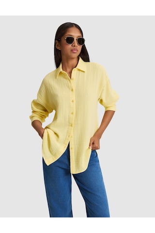 Pierre Cardin Kadın Sarı Gömlek Desenli 50328655-vr044
