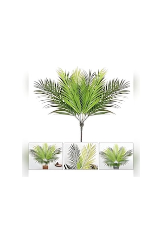 Rkmstore Yapay Çiçek Palmiye Demeti 9 Dallı Areka Yapay Bitki Salon Çiçeği 9 Yaprak 50cm Saksı Dahil Değildir Çok Renkli