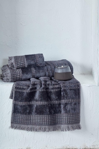 Ecocotton Zeus Antrasit 3 Parça Organik Havlu Seti Antrasit