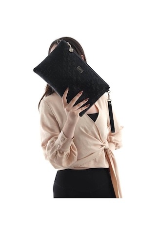 Silver Polo Sp1034 Kadın Portföy & Clutch Logolu Siyah-siyah