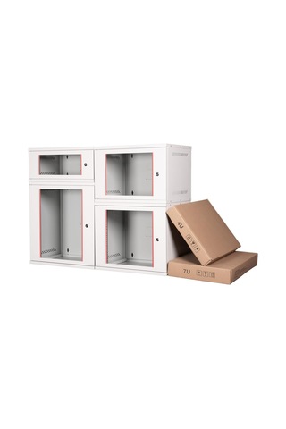 Lande 4u 19" Security Box Duvar Tipi Metal Kabinet, Demonte, 542mm Genişlik, 400mm Derinlik, Açık Gri