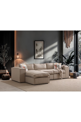 Nevada L Köşe Koltuk Takımı Bej