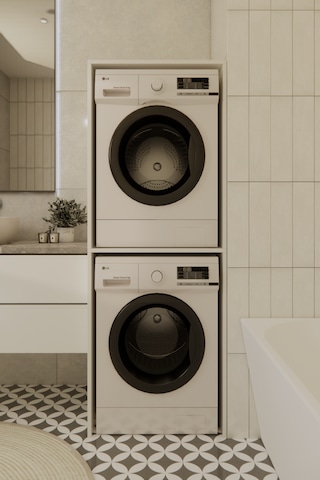 Odaco Premium Çkmd-02 %100 Mdf Çamaşır Ve Kurutma Makinası Dolabı Beyaz