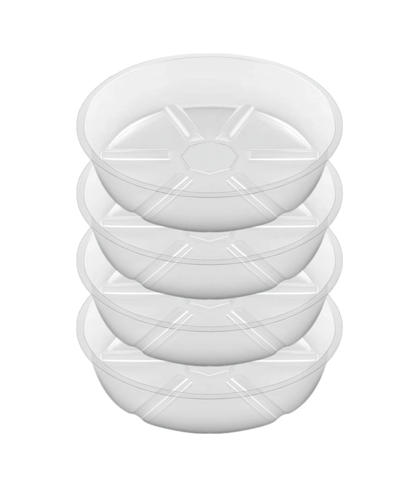 Konesam 4 Adet 30 Cm Çap Şeffaf Plastik Bitki Tepsisi - Derin Tabak Tasarımı, Aşırı Suyu Toplar, Uv Stabil, İç/ Dış Kullanım, Zemin Koruması