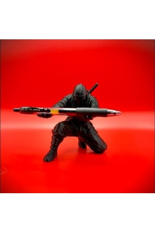 Ninja Kalemlik - Masaüstü Dekoratif Organizer / Ofis & Ev İçin Şık Kalem Tutucu, Hediye Seçeneği - Ninja Pen Hol Çok Renkli