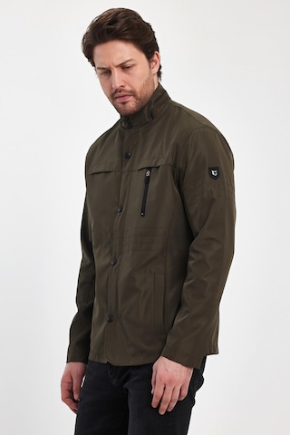 Sivaist Erkek Yeşil Regular Uzun Mevsimlik Pamuk Polyester Karışımlı Safari Mont - Yeşil