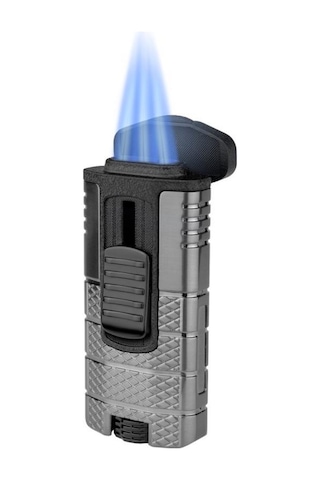 Tactical Triple Lighter Gunmetal Siyah Puro Çakmağı