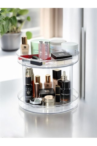Çok Amaçlı Dönebilen 2 Katlı Organizer Şeffaf