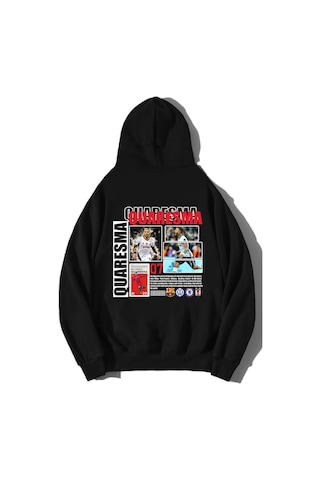 Brz Collection Unisex Oversize Ricardo Quaresma Hoodie Siyah