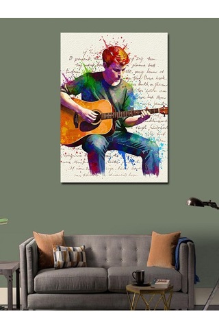Kanvas Tablo Renkli Gitar Çalan Adam 70cmx100cm