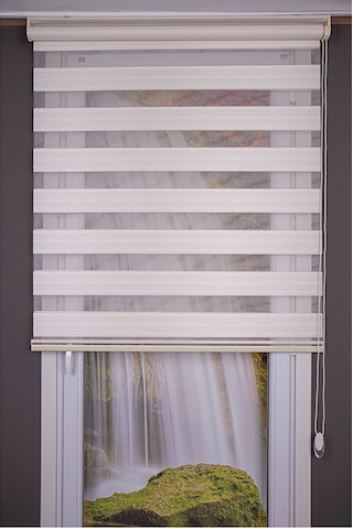 Oba Perde Keten Zebra Perde Beyaz 160 x 190