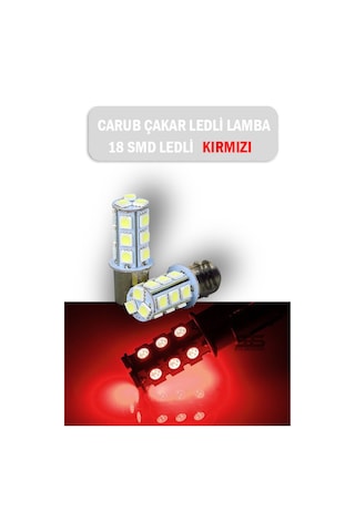 Çakar Ledli Stop Ampulü Fren Lambası 18 Led Kırmızı Tek Duy (01) (Sts Oto Aksesuar)