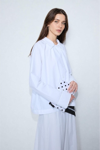 Defacto Regular Fıt Poplin Uzun Kollu Beyaz Tunik H5622ax26smwt32 Beyaz-wt32