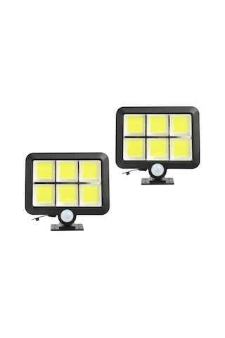2adet 3 Modlu Led Solar Panel Güneş Enerjili Duvar Lambası