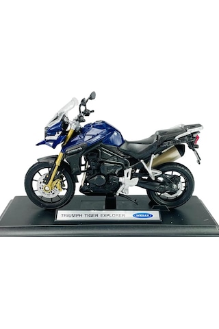 Göçmen Welly Triumph Tiger Explorer 1200 Touring Mavi Duylu 1:18 1/18 Metal Model Motosiklet Döküm Kutuda Yeni
