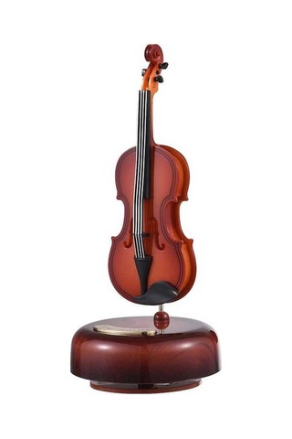 Ulzyvf Klasik Keman Tasarımı Kurmalı Müzik Kutusu - Döner Tabanlı Mini Hediye