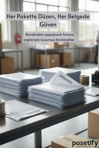 Fatura Cebi A5 18x25 2000 Adet Yapışkanlı Kargo Evrak Cebi Şeffaf Dayanıklı Paketleme Poşeti
