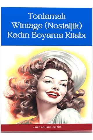 Wintage Kadın Boyama Kitabı Tonlamalı Boyama