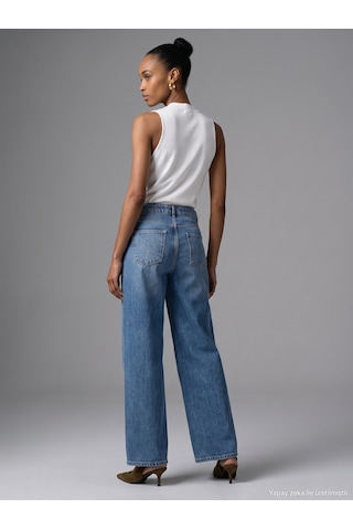 Dilvin 72356 Tencel Wideleg Denim-mavi