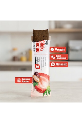 Çilek Ve Kakao Aromalı Protein Bar 45 G Protein İçeren Atıştırmalık Ve Sporcu Barı 12 Adet