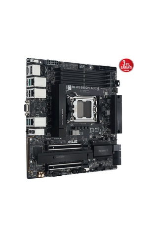 Asus Pro Ws B850m-ace Se, 4xddr5, 2xm.2, Hdmı, Dp, Type-c, D-sub, Pcıe 5.0, Am5 Soket Micro-atx Anakart 78011099