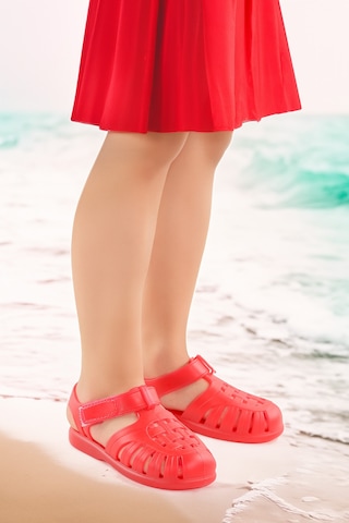 Kiko Kids Fina Günlük Deniz Havuz Plaj Kız Çocuk Sandalet Ayakkabı Kırmızı