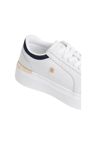 Tommy Hilfiger Th Saten Kadın Ekru Platform Taban Sneaker-13053 Ekru