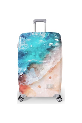 Coral High Renkli Desenli Pc Büyük Boy Valiz 70cm 16813