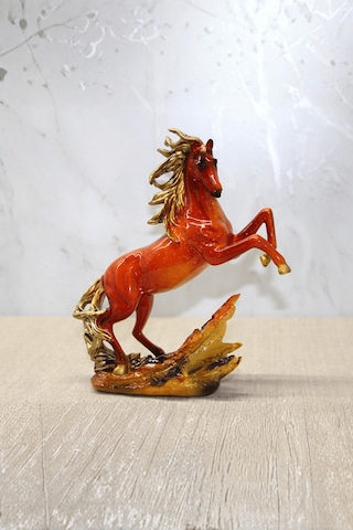 Büro Ev Ofis Hediyesi İçin 21x8cm Dekoratif Polyester Şahlanan Tay Figürü