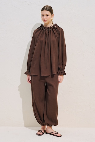 Manuka Müslin Balon Pantolon Tozlu Kahve Ss26pnt00049-459