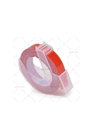3D Kabartma Yapışkanlı MOTEX-DYMO Şerit Etiketi (KIRMIZI)