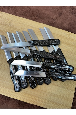 Kapris 12 Adet Meyve Bıçağı Seti Alman Model Kahve Slr01 Kahverengi