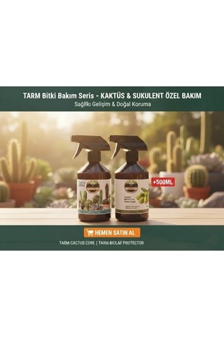 Cactus Core Sprey Kaktüs Sukulent Bitki Besini Ve Bioleaf Protector Sprey Neem Yağı İkili Bakım Seti 1 L
