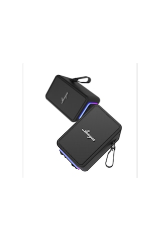 Lenyes S874 Su Geçirmez Özellikli Rgb Işıklı Askılı Taşınabilir Tws Bluetooth Hoparlör V5.3 Siyah