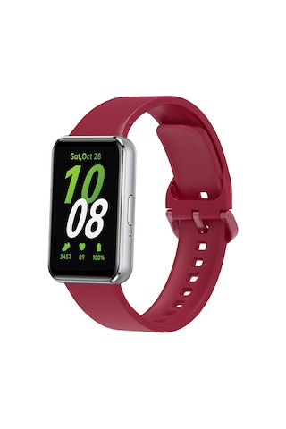 Samsung Galaxy Uyumlu Fit 3 Silikon Kordon Omsy Krd-110 Strap Kayış-kırmızı